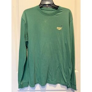 Masters Tournament Men Green Long Sleeve Graphic T-Shirt Size M Soft *see photos